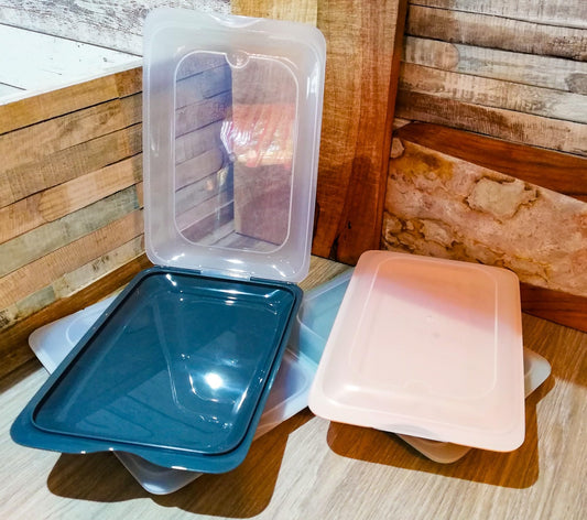 Set 4 Contenitori Salumi e Formaggi 25x17cm - Porta Affettati Impilabili Frigorifero - Lavastoviglie