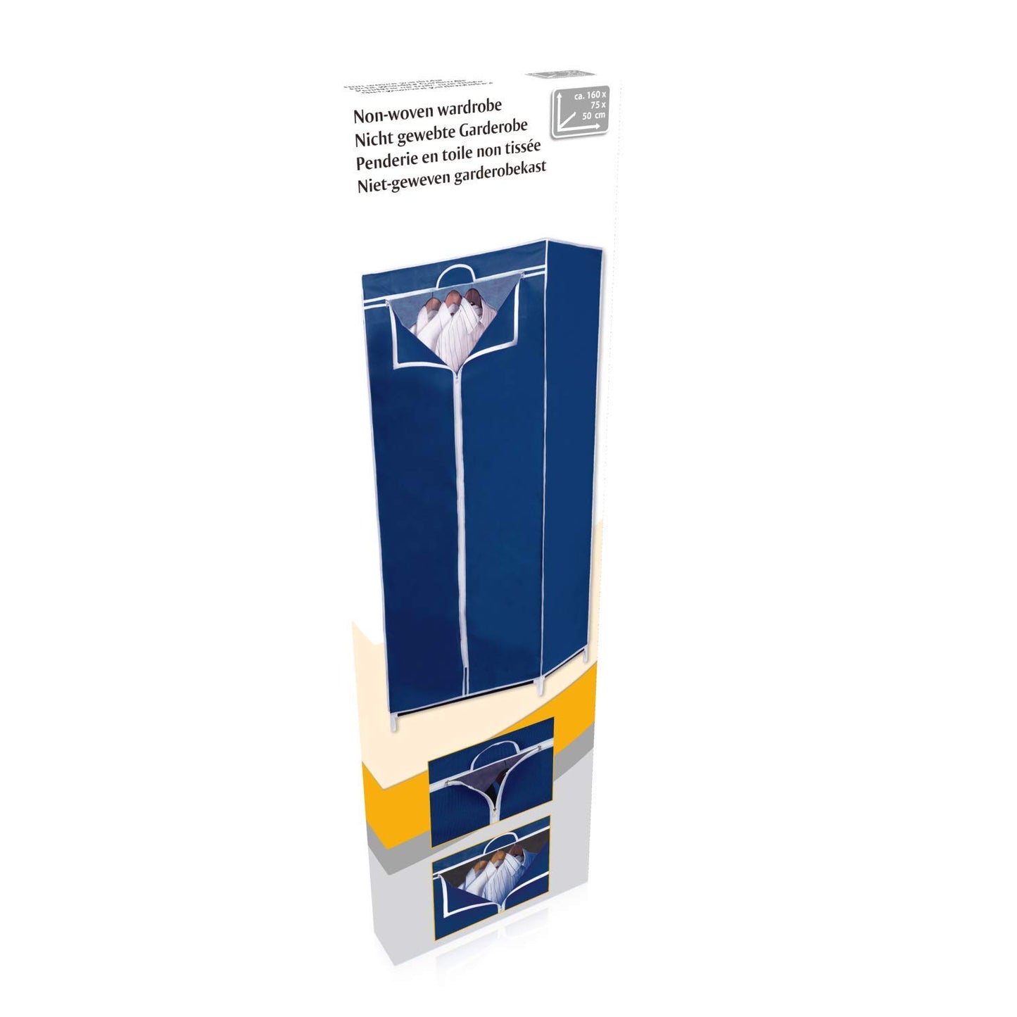 alpina - TNT Fabric Wardrobe Camping Clothes Hanger 75 x 50 x 160 cm Blue