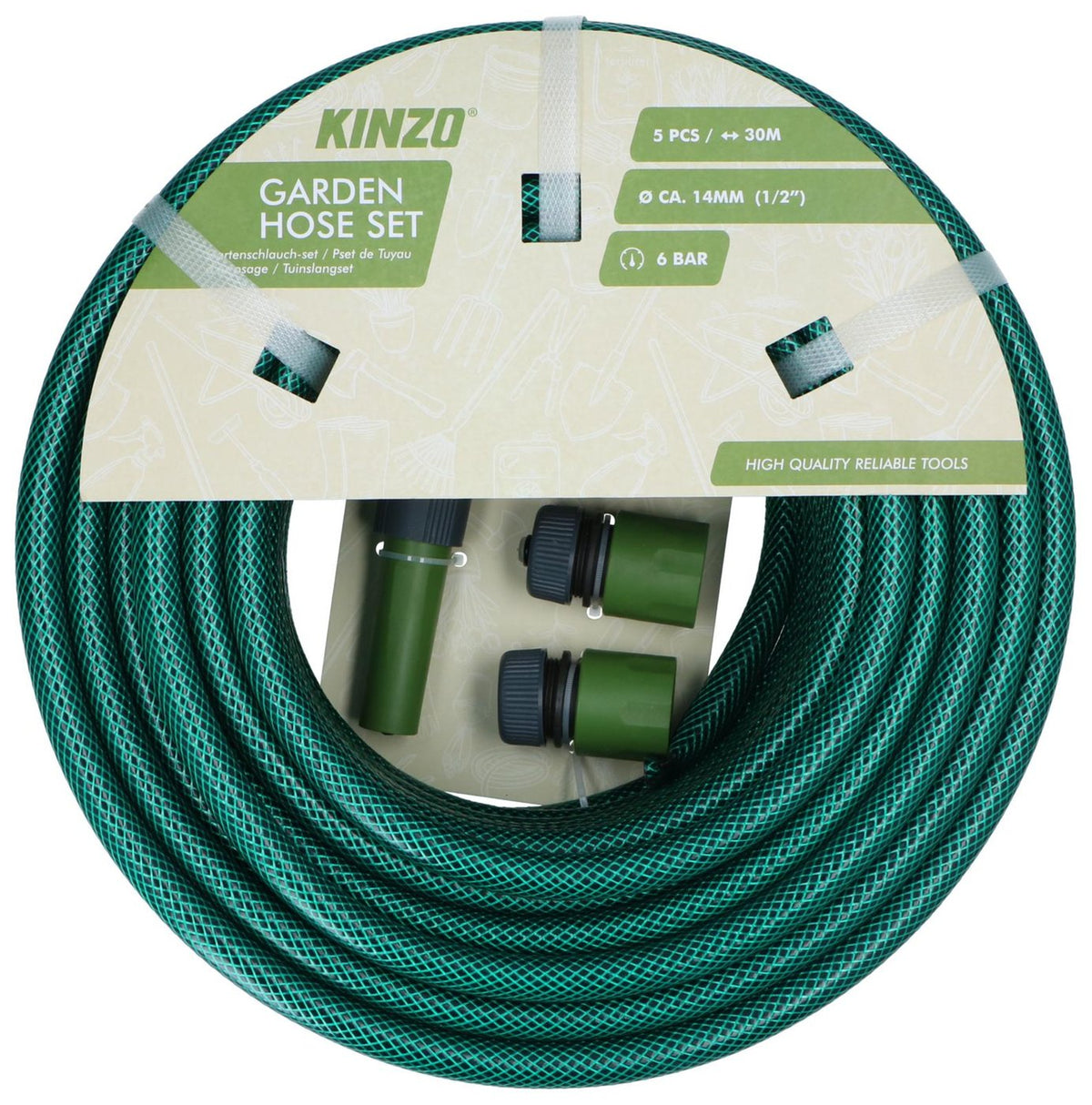 Tubo da Giardino 30m in PVC – Irrigazione e Lavaggio con Connettori | Kinzo