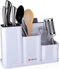 Alpina Kitchen Organizer with Cutting Boards, 34 x 13 x 23 cm, Dishwasher Safe, White