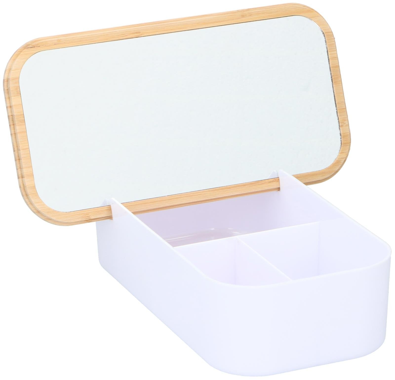 Portagioie Specchio 25x13x7cm Bambù Bianco Alpina