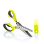 Forbici da Cucina Multitaglio 5 in 1, Risparmio di Tempo e Sforzo, Tagli Netto e Preciso, Multiuso, Facile da Pulire, Ergonomico, Leggero e Compatto, Giallo, Acciaio Inossidabile