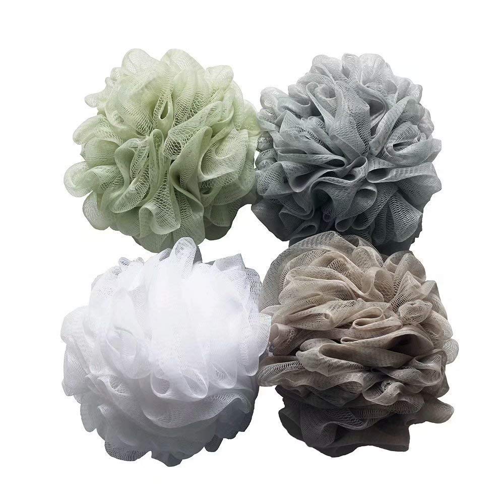 Spugne da Bagno Esfolianti a Rete - Set 8 Pezzi Pouf Doccia Colorati