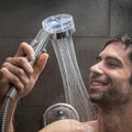 InnovaGoods® Heliwer Shower Head, Ecoshower filtering technology with pressure propeller and purifying filter, saves water and energy, compact and elegant design, ideal for the bathroom.