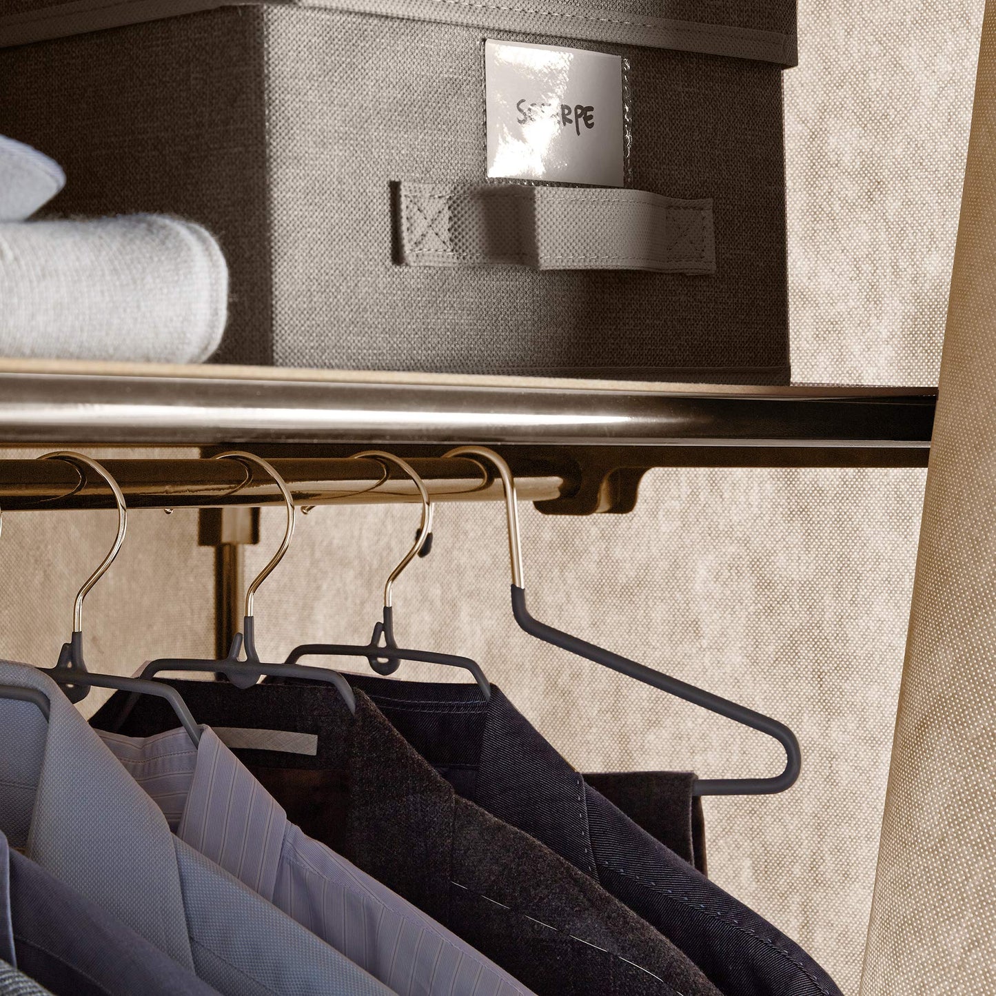 Perfetto Gastone Cabinet, Metal and Fabric, Ecru, 80x50x180 cm