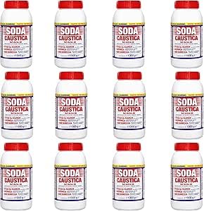 Caustic Soda Flakes, 1000g, for Industrial and Domestic Use, for Unclogging Drains
