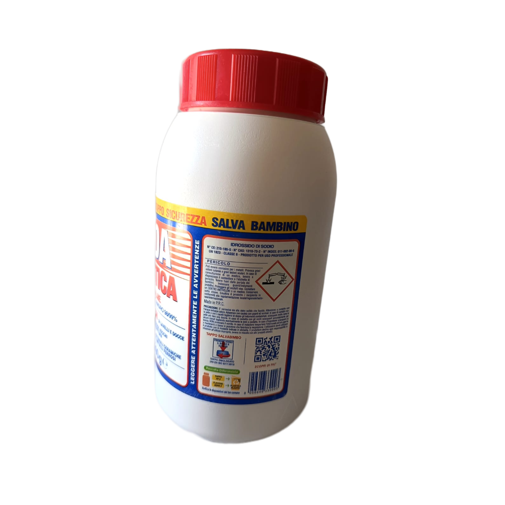 Caustic Soda Flakes, 1000g, for Industrial and Domestic Use, for Unclogging Drains