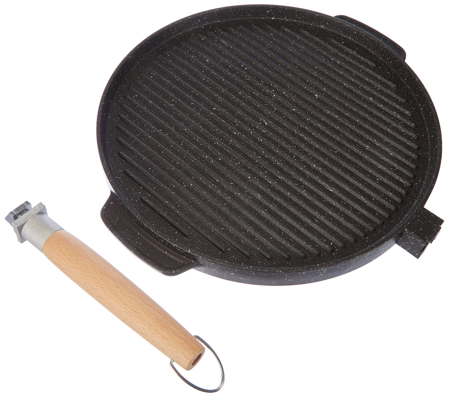 Double-Sided Grill Pan, Stone, Black, Non-Stick, 32x32x3 cm