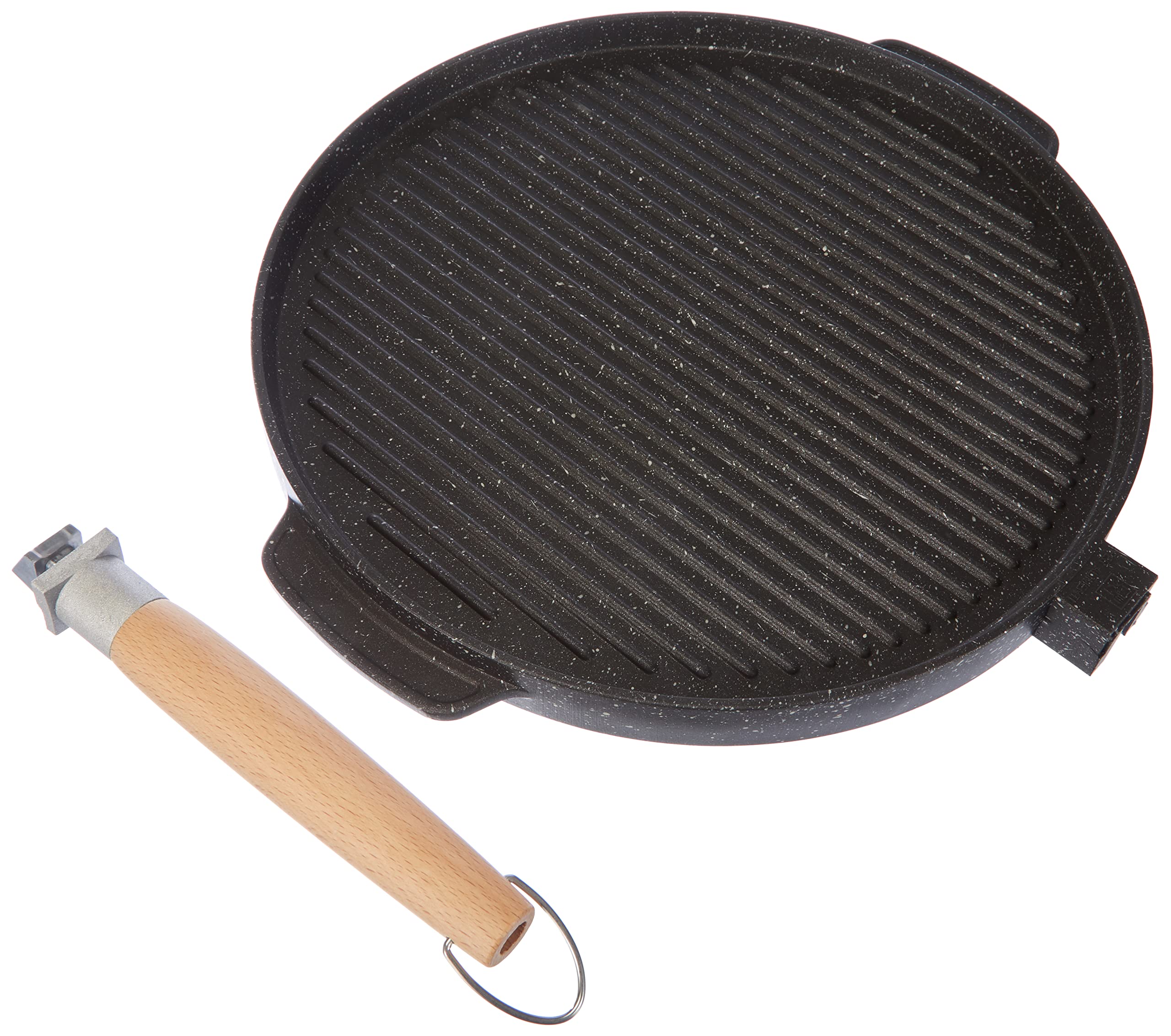 Double-Sided Grill Pan, Stone, Black, Non-Stick, 32x32x3 cm