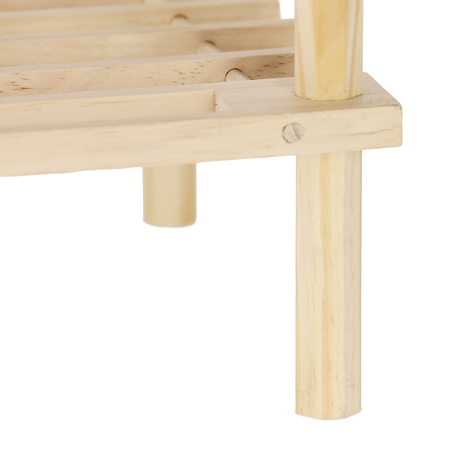 Scarpiera Bassa Legno Naturale 2 Ripiani 63x29,5cm - Porta Scarpe 4 Paia Salvaspazio