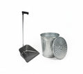 Bundle Pulizia - Paletta Alzaimmondizia Tiffany Grigia + Bidone Rifiuti Zinco 35L con Coperchio - Kit Completo per Casa Giardino Esterno