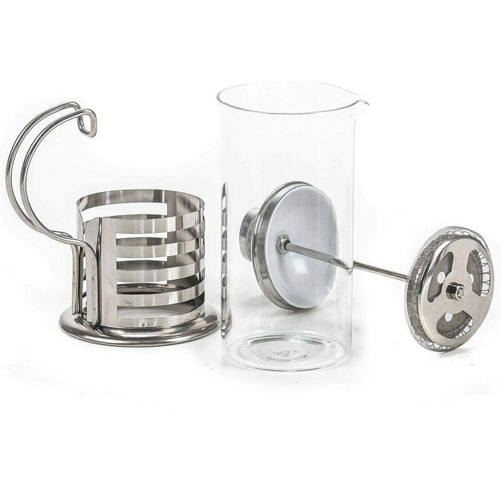Caffettiera Pressa Francese 350ml Vetro e Metallo - French Press per Caffè Tè Tisane 2 Modelli