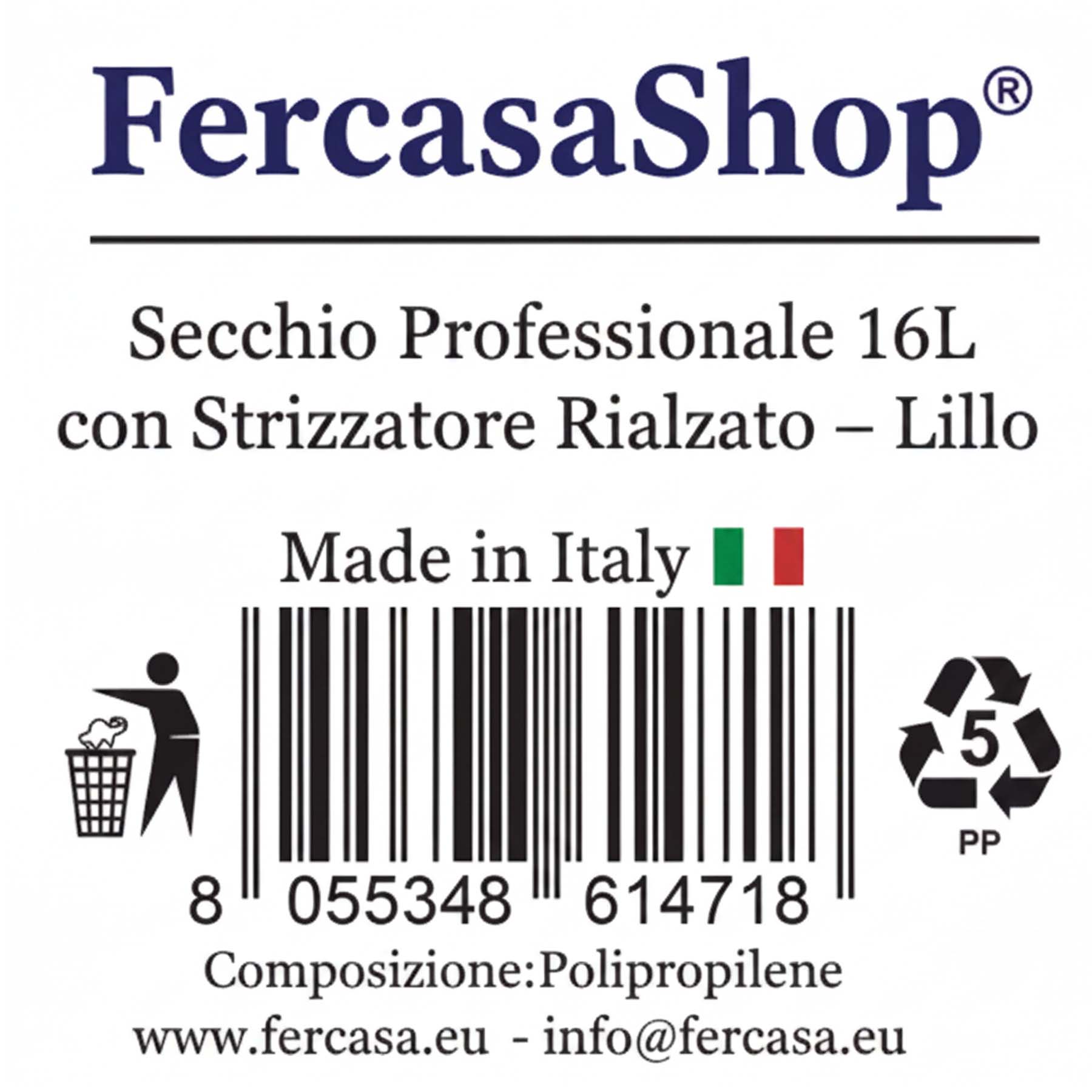 Secchio Professionale 16L con Strizzatore Rialzato – Lillo