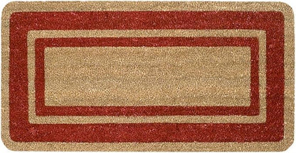 Zerbino Cocco Naturale Bordo Decorativo - Antiscivolo Interno/Esterno - 4 Dimensioni 3 Colori