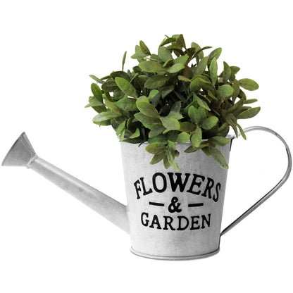 Arrosoir décoratif vintage Fleurs et Jardin 37 x 15 cm - Métal gris