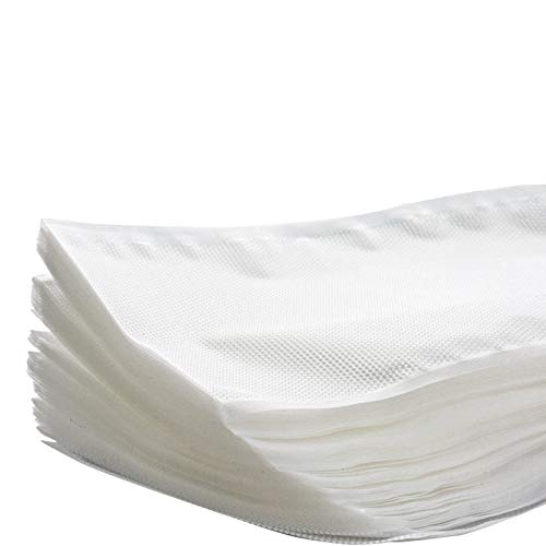 100 Pz. Buste sottovuoto alimenti sacchetti goffrati Riutilizzabili- Per Congelatore, Frigorifero, Scongelamento in Microonde, Bollitura, Cottura Sottovuoto in Forno o A Vapore.