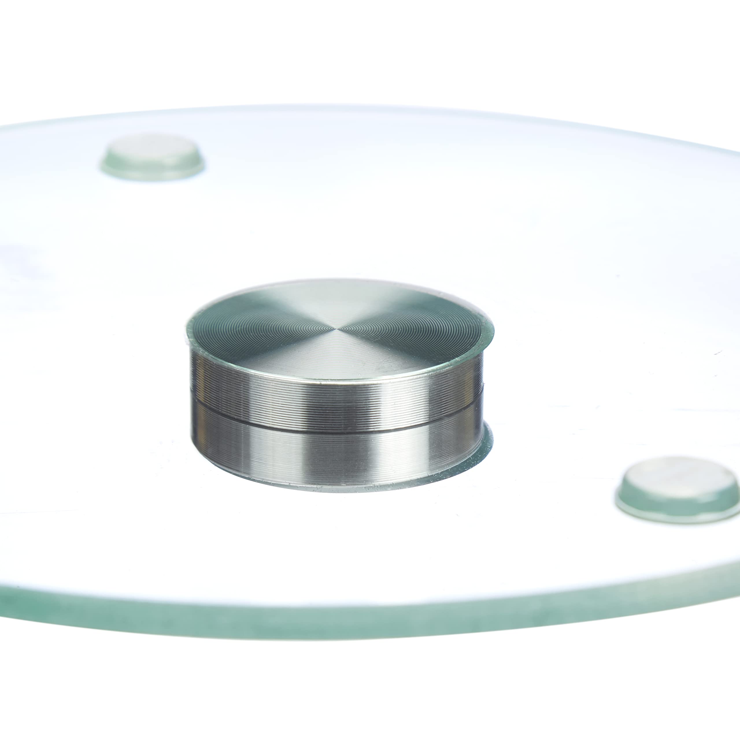 Relaxdays Cake Plate, 360° Rotatable, Diameter 30 cm, for Serving and Decorating Cakes, Round Turntable, Glass, Transparent