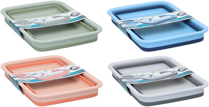 Cesta Pieghevole Salvaspazio 37,5x27,5cm - Organizer Multiuso Richiudibile 6cm - Bagno Cucina Lavanderia