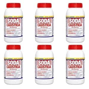 Soda Caustica Scaglie 1kg Pura 100% - Sturatore Professionale Scarichi e Tubature - Formato Scorta
