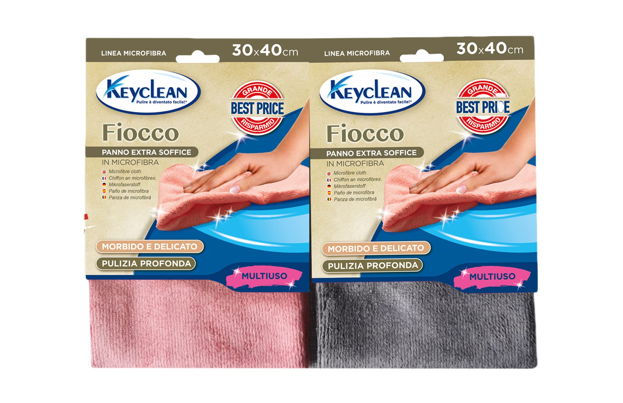 Panni Microfibra Extrasoffice 30x40cm - Set 12 Pezzi Fiocco Premium