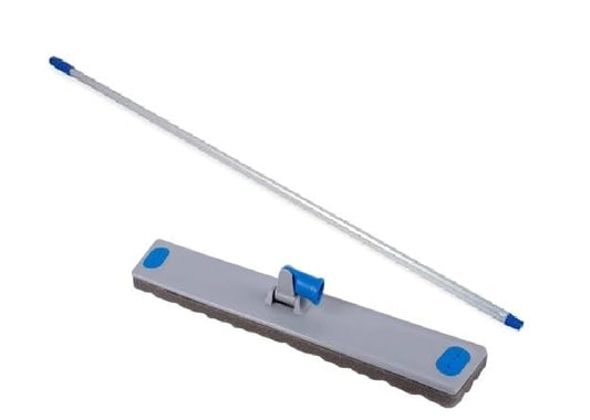 Brosse à récurer industrielle professionnelle 60 cm avec manche en aluminium de 140 cm - Tête pivotante