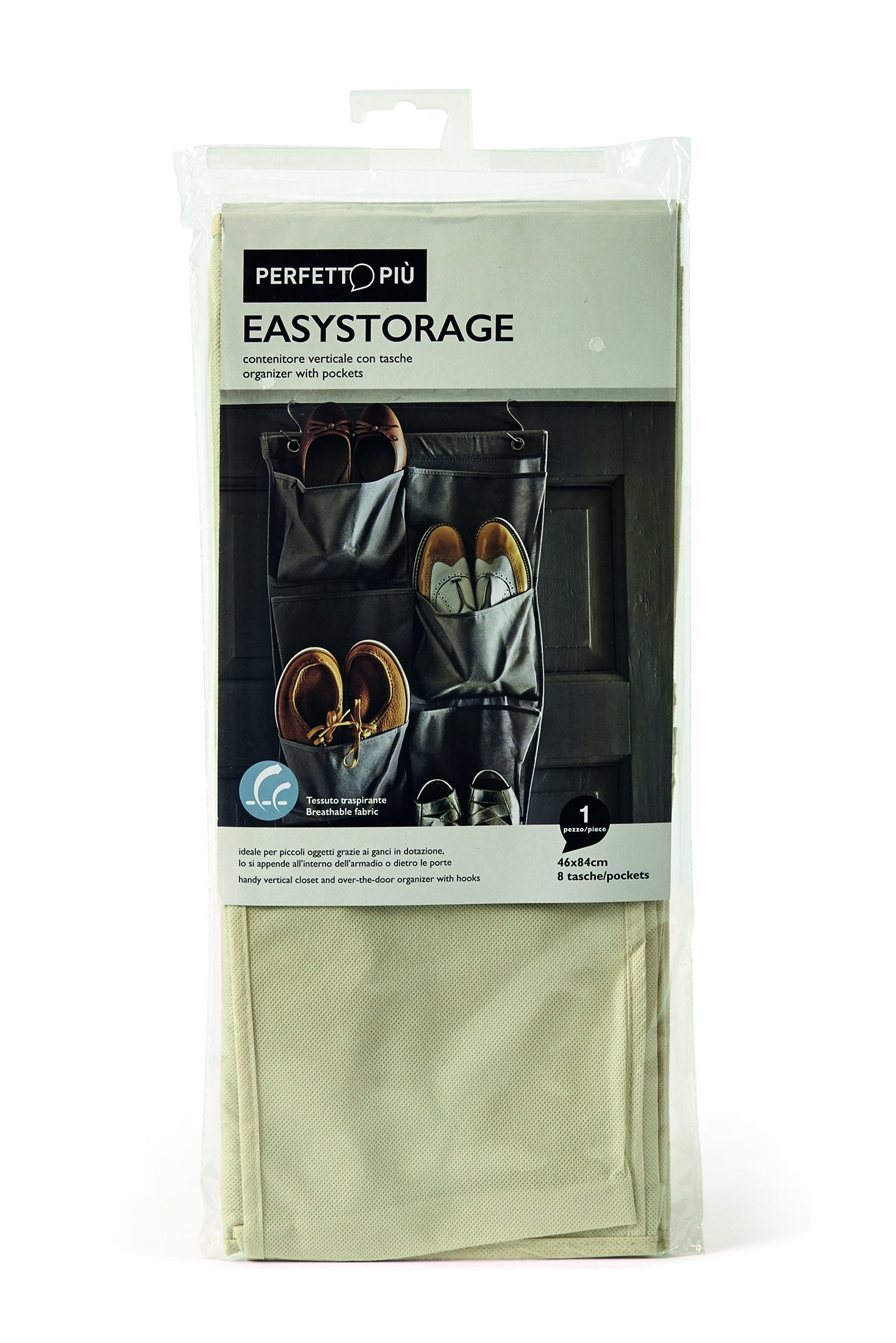 Perfetto Easystorage Contenitore Verticale, Tessuto, Ecrù, 46x9x84 cm