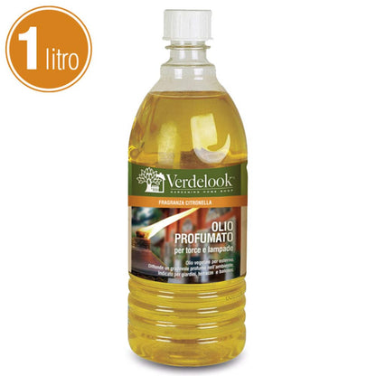 Olio Lampante Vegetale Citronella 1L - Torce da Giardino Antizanzare
