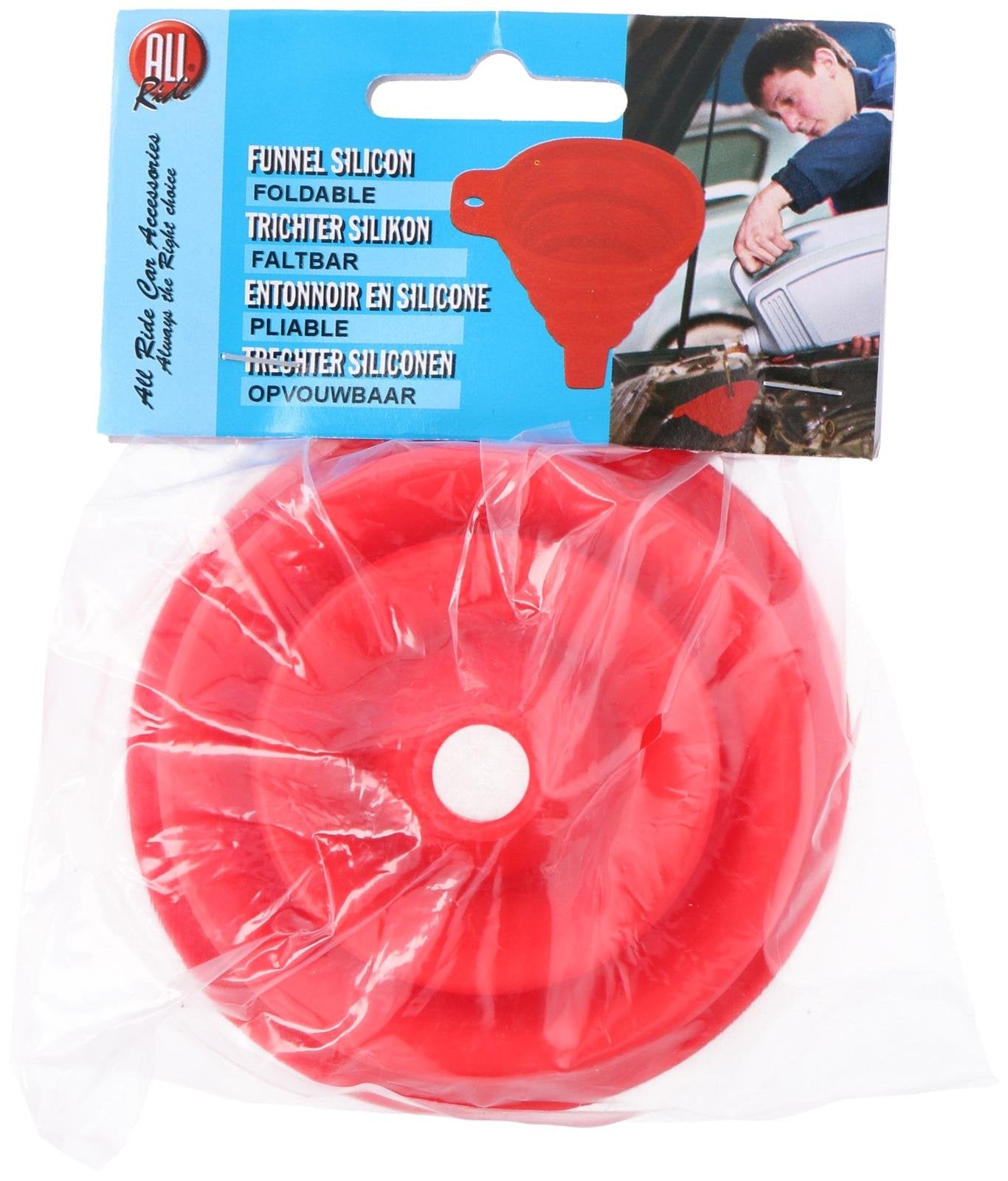 Imbuto Pieghevole in Silicone Rosso Salvaspazio - Multiuso Cucina Auto Garage