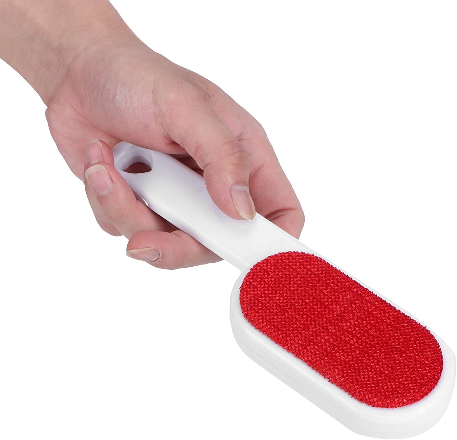 SET OF 2 DOUBLE-DIRECTION VELVET BRUSHES FOR FABRICS, IN WHITE PLASTIC