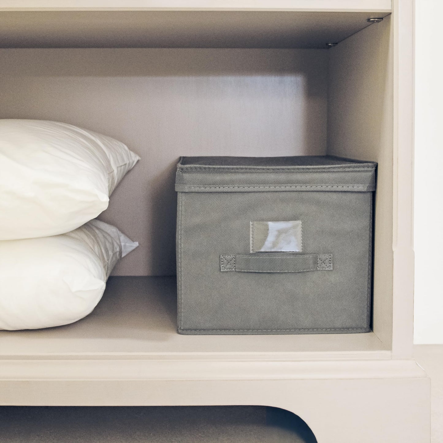 Boîte de rangement TNT, tissu, gris cendré, 30,0 x 40,0 x 25,0 cm