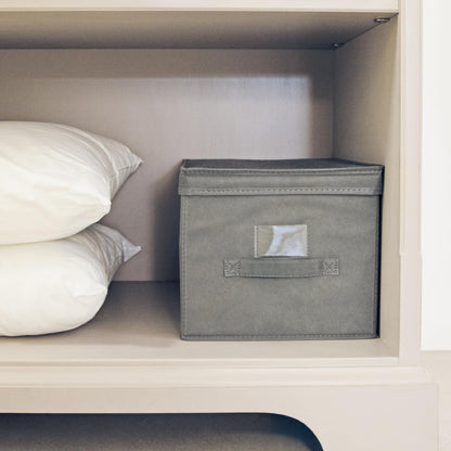 Boîte de rangement TNT, tissu, gris cendré, 30,0 x 40,0 x 25,0 cm