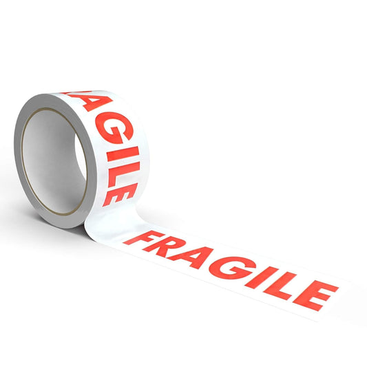Ruban adhésif « Fragile » 50 mm x 66 m - Ruban d'emballage rouge et blanc pour expédition