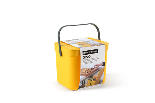 Perfect HANGING WASTE BIN FOR WET/ORGANIC WASTE - GINO collection - 7 lt. - Yellow