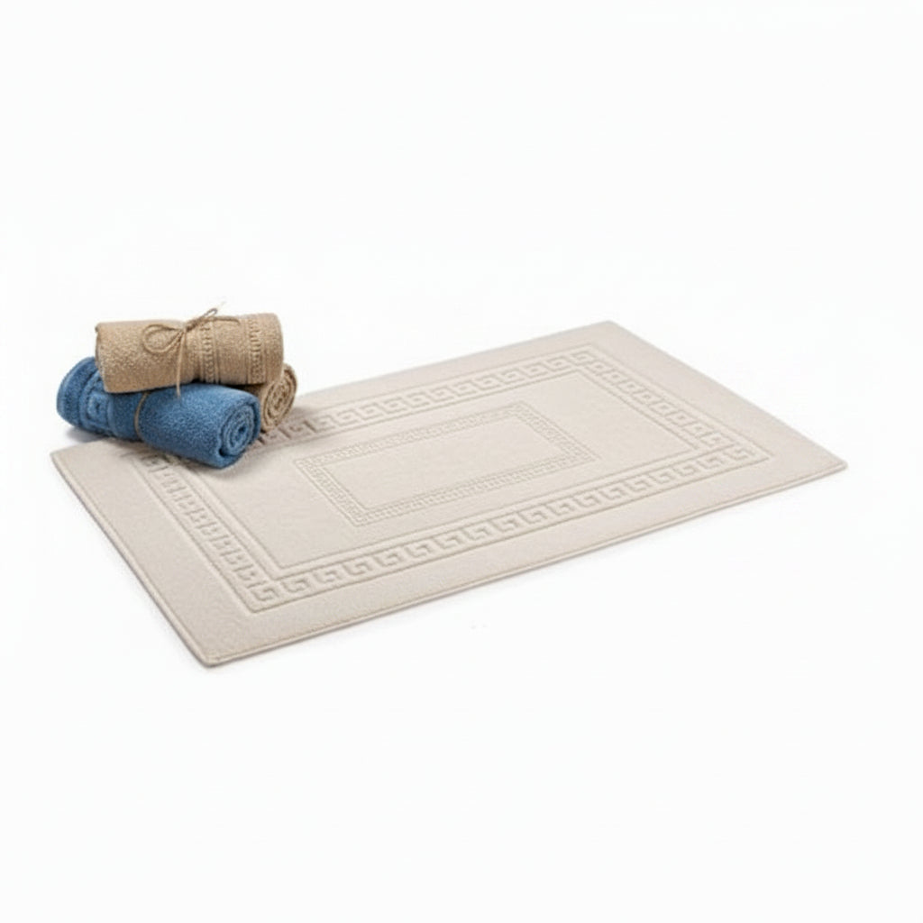 Tappeto Bagno in Cotone 100% | Design Jacquard Diagono – Morbido e Assorbente