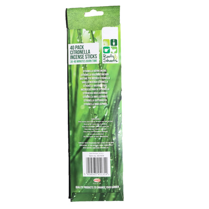Bastoncini di incenso alla citronella, confezione da 40 pezzi, repellente per insetti e agrumi, per ambienti esterni e anti insetti.