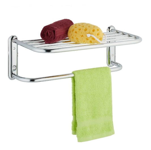 Porte-serviettes mural pour salle de bain, étagère à serviettes à 6 barres, acier chromé, étagère gain de place