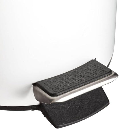 Cestino Bagno in Metallo con Coperchio in Bambù, Pattumiera 3 Litri con Pedale