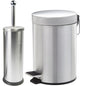 3-Liter Pedal Bin Set with Stainless Steel Toilet Brush Holder
