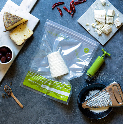 Buste Sottovuoto Frescovuoto L - 6 Pezzi Riutilizzabili 25x34cm per Conservazione Alimenti