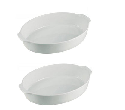 Set 2 Pirofile Ovali Ceramica 24x14,5x5cm - Teglie da Forno Microonde Resistenti 200°C