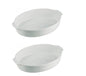 SET OF 2 OVAL BAKING DISHES, MEDIUM-SIZED CERAMIC BAKING PLATE 24x14.5x5 cm