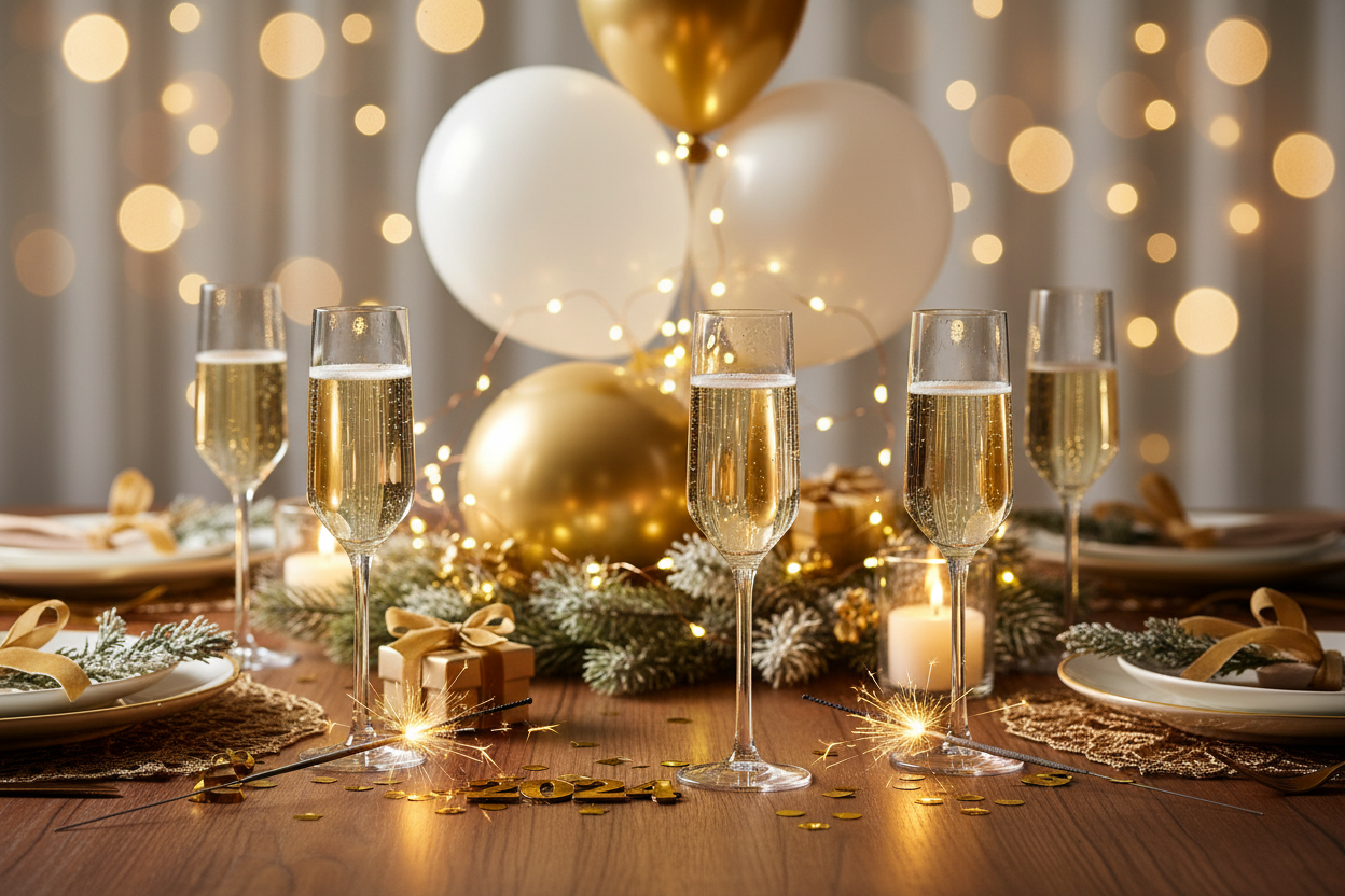 Festa di Capodanno con champagne