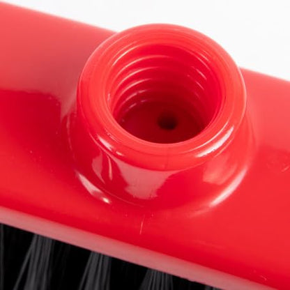 Scopa per Interni Testa Rossa - Economica in Nylon per Tutti i Pavimenti, Ideale per Piastrelle, Colore Rosso