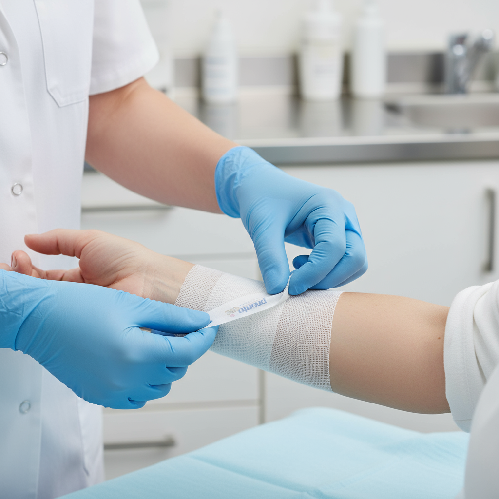 Fissaggio garza con cerotto TNT