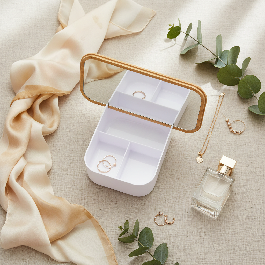 Flat lay elegante con gioielli