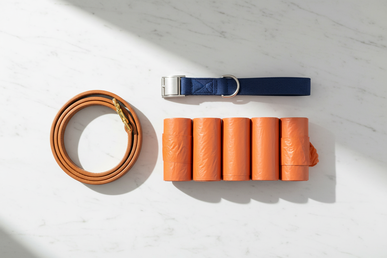 Flatlay pet accessories