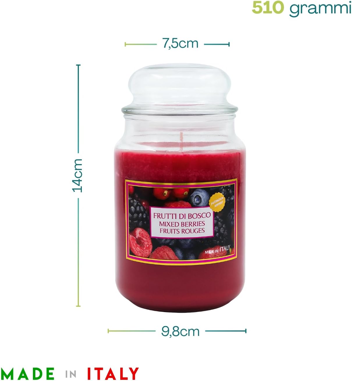 Candela Profumata in Giara di Vetro 550g - Fragranze Naturali per Casa e Relax