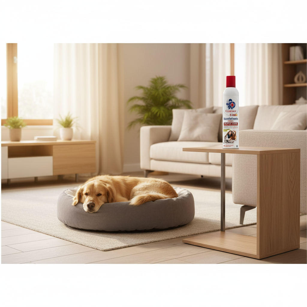 Germo Pet in soggiorno con golden retriever
