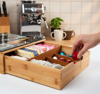 Dettaglio scomparti regolabili porta capsule