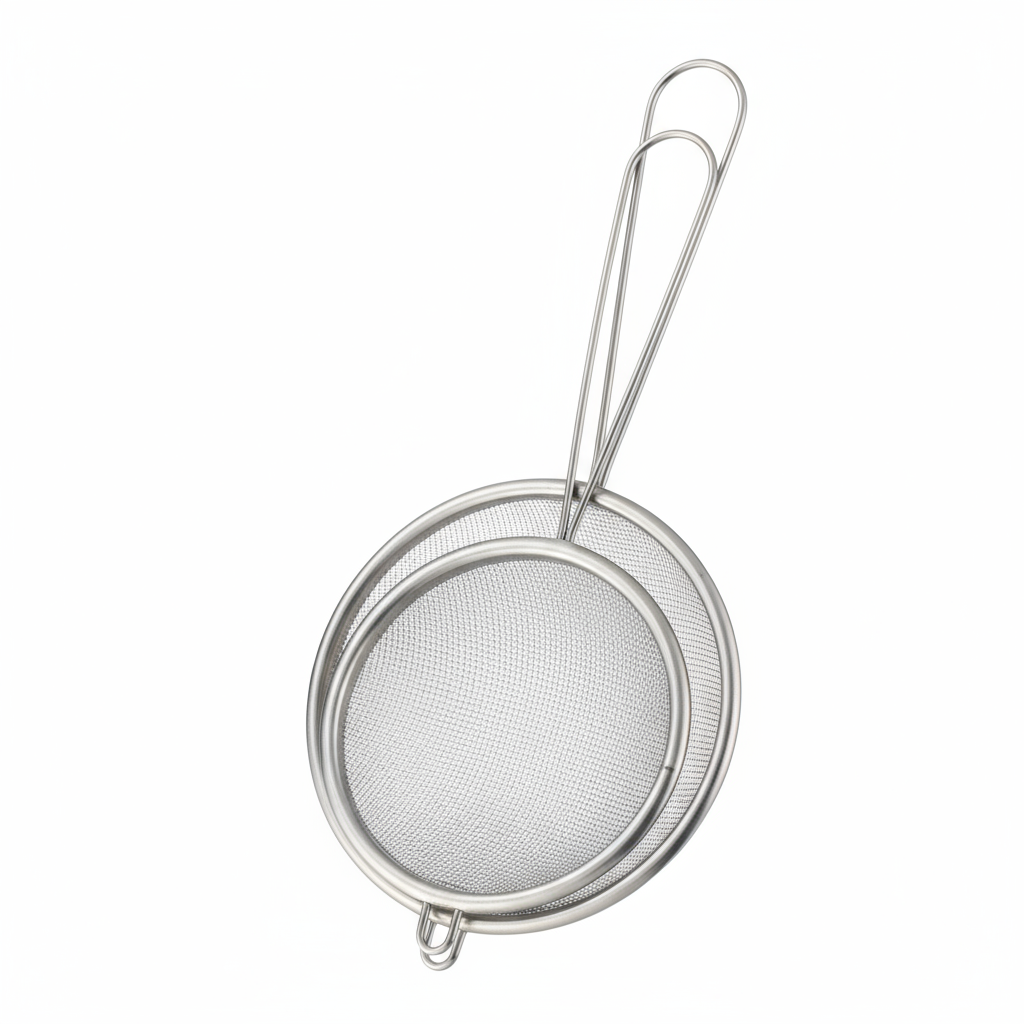 Tamis Alpina en acier inoxydable pour farine et sucre glace - Lot de 2